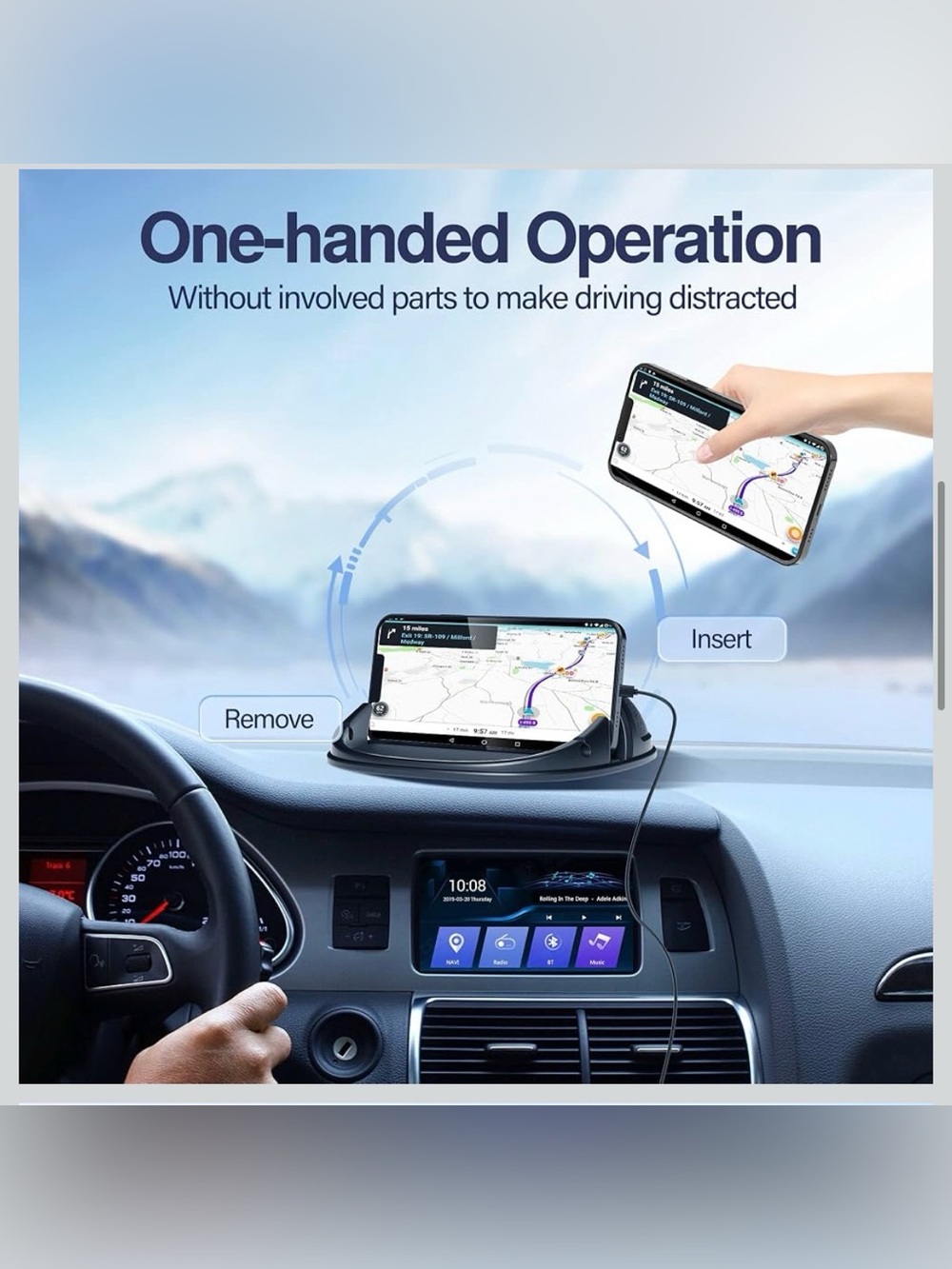 📱NEW Loncaster Universal Black Non-Slip Dashboard Phone & GPS Holder 📱 - Picture 3 of 7